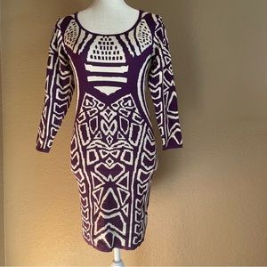 Stilleto’s Purple and Cream, long sleeve dress